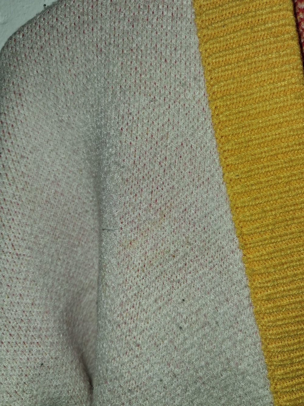 Knit Flame-Pattern Button Cardigan - Cream/Yellow/Red - Picture 3 of 4